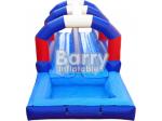 Blue / Red / White Double Lane Inflatable With Pool Animal Theme