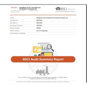 DONG GUAN YU DI LANYARDS AND PROMOITONS COMPANY LIMITED Certifications