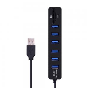China High Speed All In One USB Hub Combo Card Reader 6 Ports ABS Shell on sale