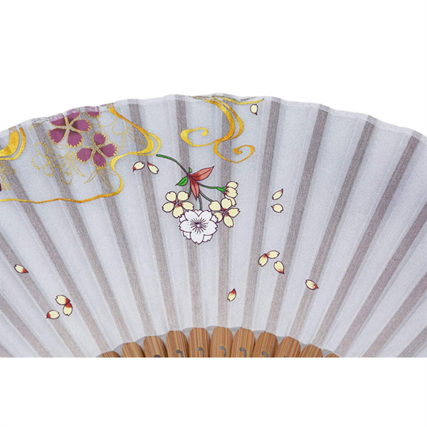 Eco Friendly Classical Small Fabric Bamboo Hand Fan For Business Promotion Customized Pattern