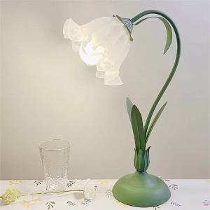 Quality Nordic Restaurant Decorative Glass Table Lamp Flower Shaped Modern Bedside Table Lamp wholesale