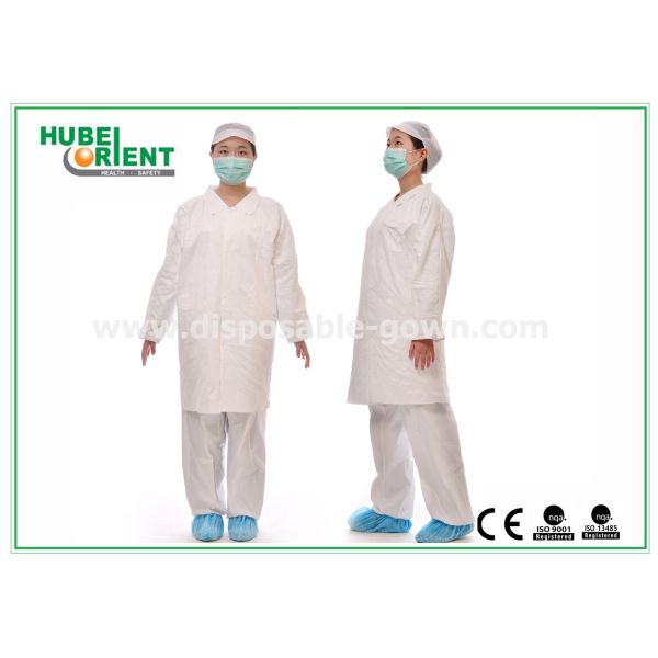 Tyvek Disposable Lab Coats With Korean Collar And Zip