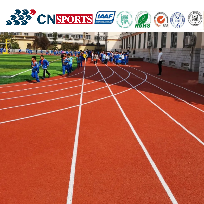 RoHS PU Running Track Waterproof Synthetic Athletic Track Sandwich System