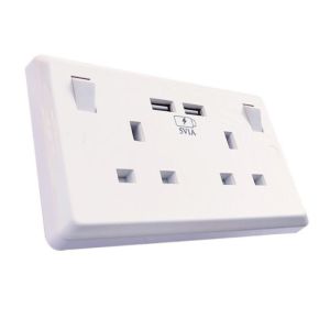 British Standard USB Wall Switch Socket , 110V ~ 250V 13A Charging Socket Panel