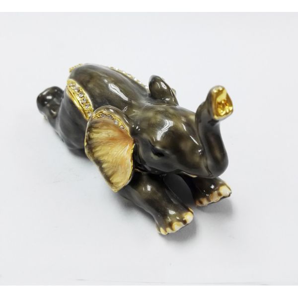 Custom metal elephant shaped vintage jewelry box for promotional gift