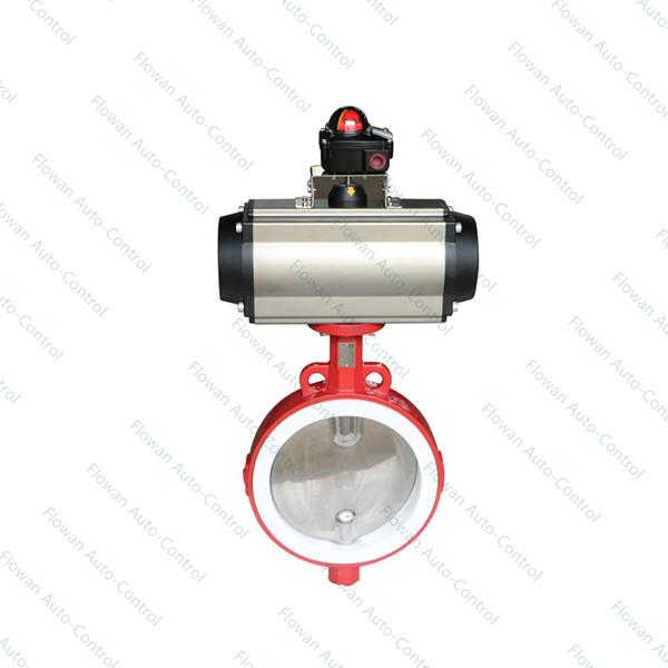 Cheap PTFE Coated Lining Split Body Industrial Butterfly Valve for sale