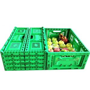 Foldable Stackable Storage Bins Collapsible Moving Crate 600x400x52mm 40L