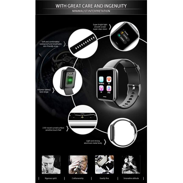 1.3 Inch Touch Screen Smartwatch NRF52832 Calorie Monitoring 10m