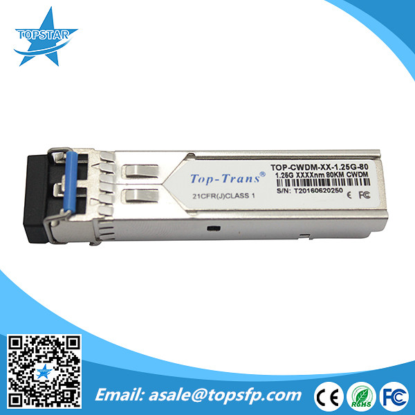 1.25g SFP Transceiver Module Fiber Optic LC Connector 80Km Fast Ethernet Single Mode