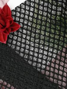 China Black Diamond Pattern 60 Yards Bonded Tulle Mesh Fabric on sale