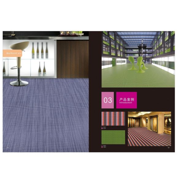 Coated Polyester Stripe Woven Vinyl Outdoor Rugs Pressure Resistant Width 2.0m