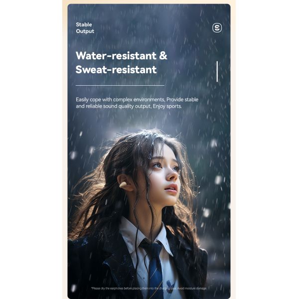 ABS PC TWS BT 5.3 Wireless Earbuds Waterproof Sweat Resistant