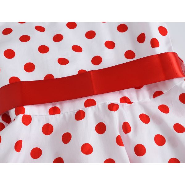 Polka Dot Flower Show Skirt Retro Cotton Kids Clothing