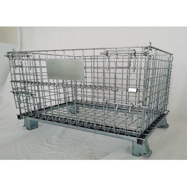 500kg Pallet Stacking SGS Collapsible Wire Mesh Container Customize Warehouse Equipment