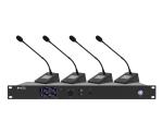 Wireless Microphone System Physical Button UHF 4 Channel Lecture Desktop