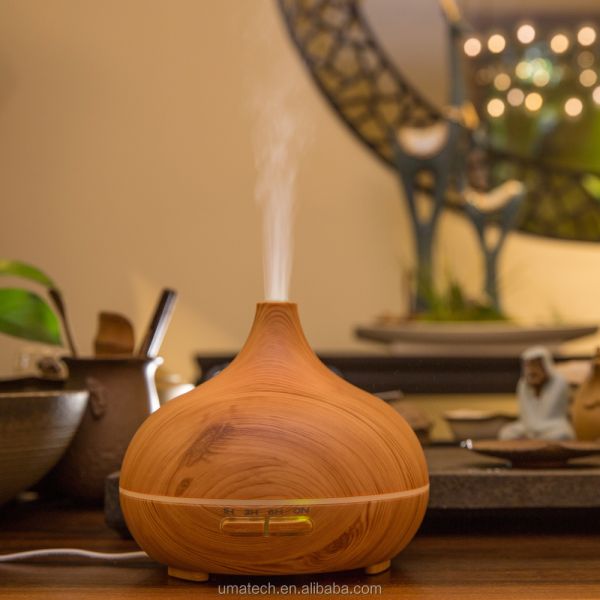 550ml Essential Oil Aromatherapy Diffuser for Home App-Controlled 12W Power Wooden Top