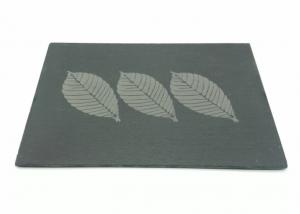 Quality Engrave Black Slate Placemats Coasters 30cm x 20cm With Logo Straight Edges wholesale