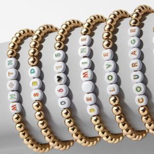 China Customized Fashion Charm Handmade Beads Bracelets Initial Letter on sale