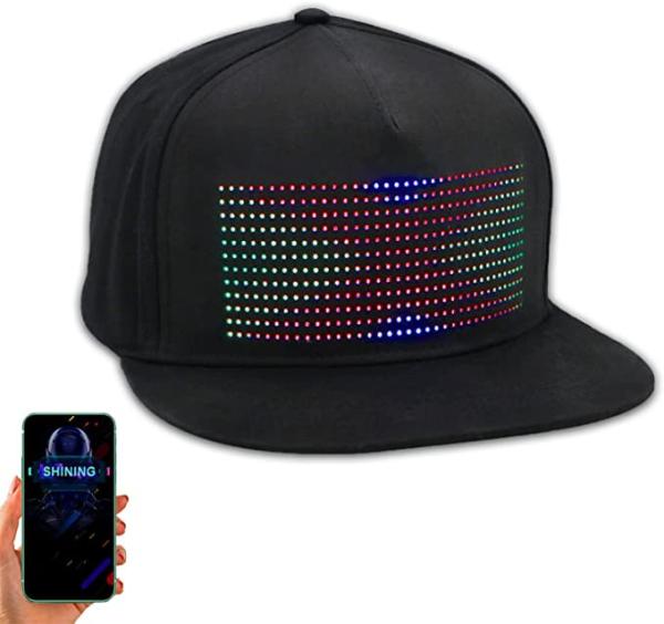 Cheap Editing Bluetooth LED Hat With Programmable Mobile App Control for sale