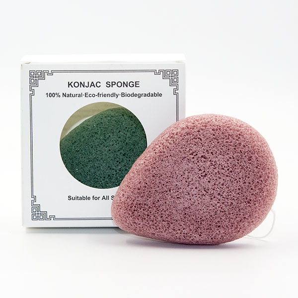 SGS Teardrop Red Clay Konjac Sponge 93*68*25mm Konjac Face Puff