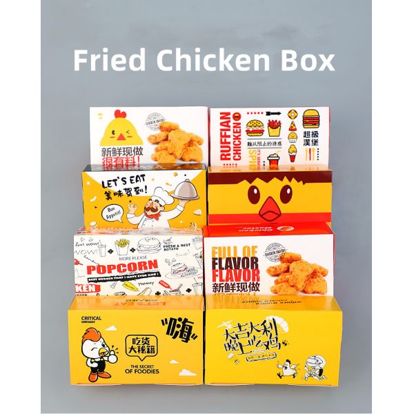 Burger Fried Chicken Paper Box Paper Takeaway Containers Packaging Custom Logo