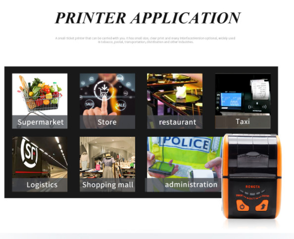 Android Bluetooth Barcode Scanner 58mm Portable Mini Thermal Printer