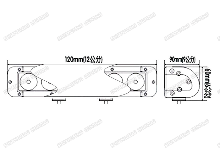 20W 12v 24v High Lumen LED Light Bar , Single Row Waterproof LED Light Bar