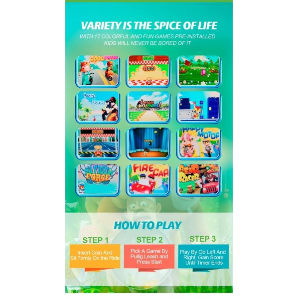 Coin Operated Kids Arcade Machine Swing Plastic Kiddie Rides 110V / 220V Voltage