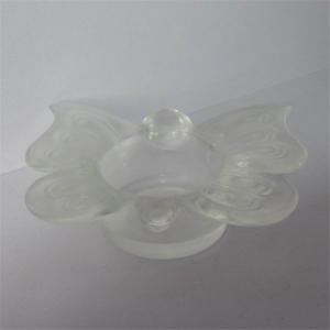 China flower shape glass craft crystal candle holder on sale