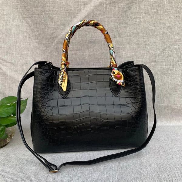 Authentic Crocodile Belly Skin Women Handbag Genuine Alligator Leather Female Scarf Totes Purse Lady Large Shoulder Bag