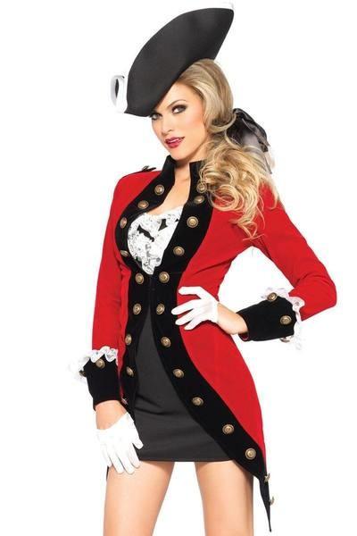 Cheap Military Red Coat Womens Sexy Costumes  Halloween Party Dress for sale