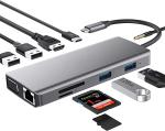 USB 3.1 Interface Type 10 In 1 Type C Hub For High Speed Data Transfer And