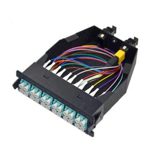 China MPO/MTP cassette 24 fibers om3/om4 LC duplex type A,10G/40G FHD mtp/mpo cassettes,MTP/MPO to LC cassette patch panel on sale