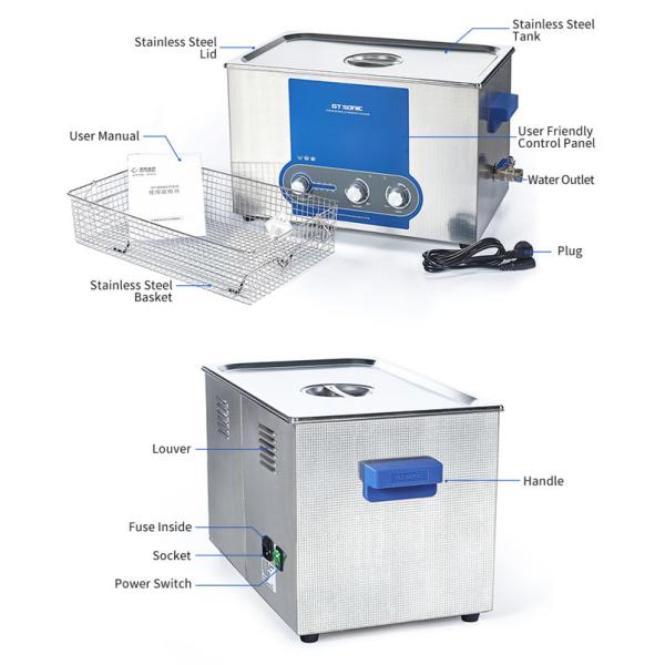 20L 400W SONIC Wave Ultrasonic Cleaner Adjustable Power Ceramic Heaters