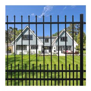 Quality Residential Security Fence Galvanized Durable Steel Panels with Pressure Treated Wood wholesale