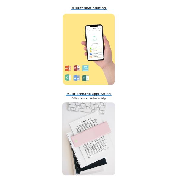 A4 portable thermal printer supports Android/Apple/Windows A4 thermal paper wireless inkless printing machine for mobile office