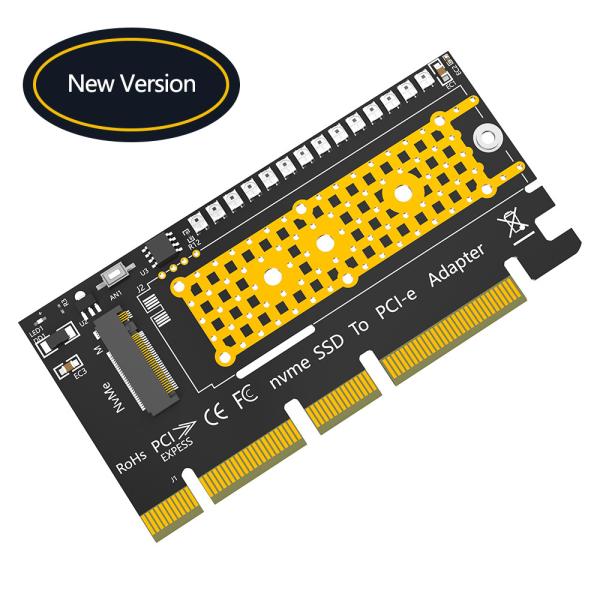 Cheap M.2 nvme SSD to PCI-E 4X/8X/16X adapter with 3528 Colorful flash LED for sale