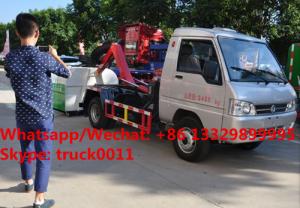 Quality Factory sale Bottom price KAMA mini 3m3 hook lift trash truck,FOT SALE! KAMA gasoline mini wastes collecting vehicle wholesale