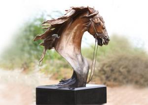 Quality Handmade Forging Bronze Ferghana Horse Head Garden Statue For Public Decoration wholesale