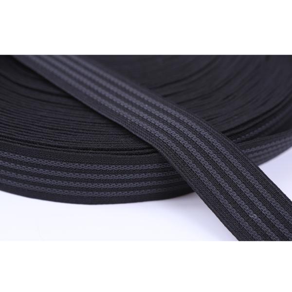 Woven Rubber Anti Slip Webbing 25mm Black Elastic Band For Sewing