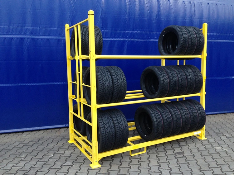 Light Duty Pallet Racking Foldable Plywood Collapsible Metal Tyre Wood Deck