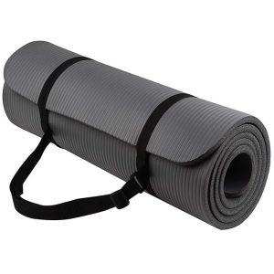 Quality Black NBR Extra Thick Yoga Mat 70-80 Density With Strap For Gym Exercise wholesale