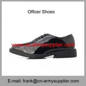 Quality Wholesale Cheap China Black Shining PU leather Military Officer Shoes wholesale