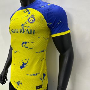Permeable Blue Yellow Soccer Player Version Jersey Durable And Dynamic