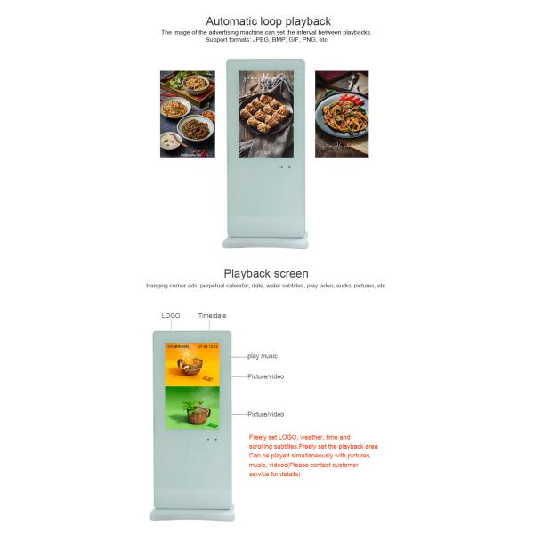 Restaurant Kiosk Digital Signage 10.1 Inch Stand Table LCD Advertising Screen