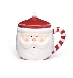 Quality Christmas 3d Mug Santa Shaped Ceramic Santa Coffee Christmas Gift Hand Painting Santa Claus Mug Porcelain Mugs wholesale