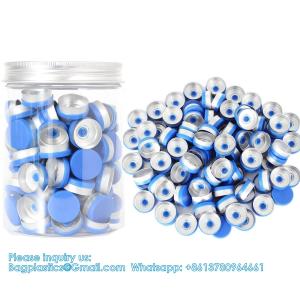 Quality 20mm Flip Top Caps Aluminum-Plastic Black Caps for Glass Vial Crimp Caps with White PTFE and Red Silicone Septa wholesale