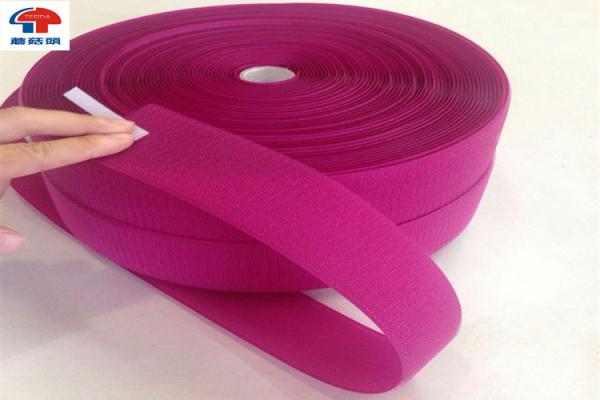 Cheap Rose Red Nylon sticky back hook and loop tape roll , industrial strength Hook Loop Fastener for sale