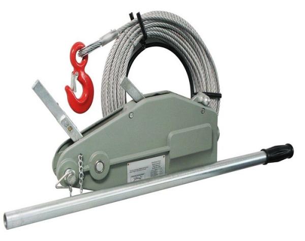 Cheap 4 T Manual Cable Pulling Winch Machine / Tirfor Winch With 20M Wire Rope for sale