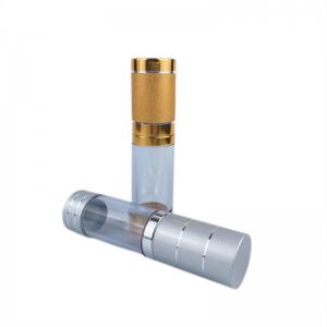 China Aluminum Airless Lotion Pump Silver Gold Plastic Cosmetic Vacuum Bottle on sale